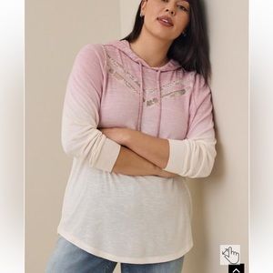 NWT Torrid Super Soft Plush Lace Inset Hoodie Size 1